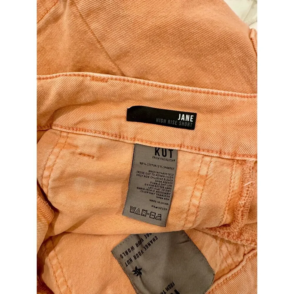 Peach Utility Festival Shorts High Rise Denim Zip Pocket Size 0 Summer Coachella - Picture 8 of 13